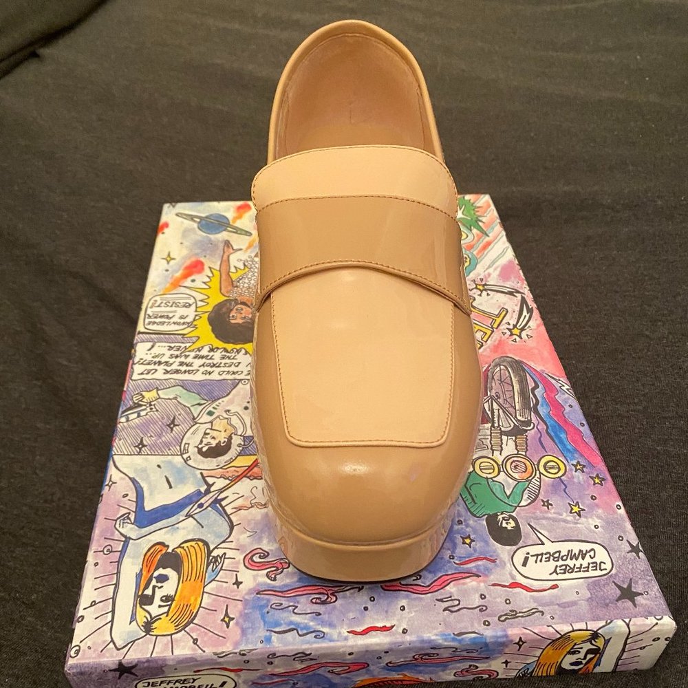 Size 10 Jeffrey Campbell Student Loafer NUDE PATENT COMBO,